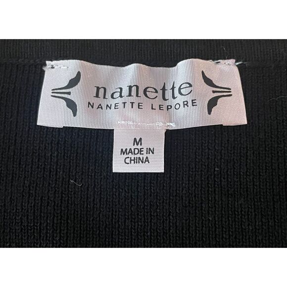 Nanette Lepore Luciana Knit Fringe Hem and Sleeves Dress Black Size M NWT BoHo - Picture 5 of 10